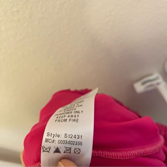 Weissman dance costume 3 piece hot pink Barbie fringe pant skirt top MT10485 LA - Picture 11 of 16